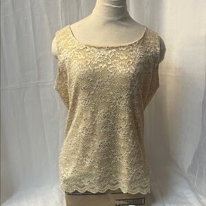 Coldwater Creek Beige Lace Blouse